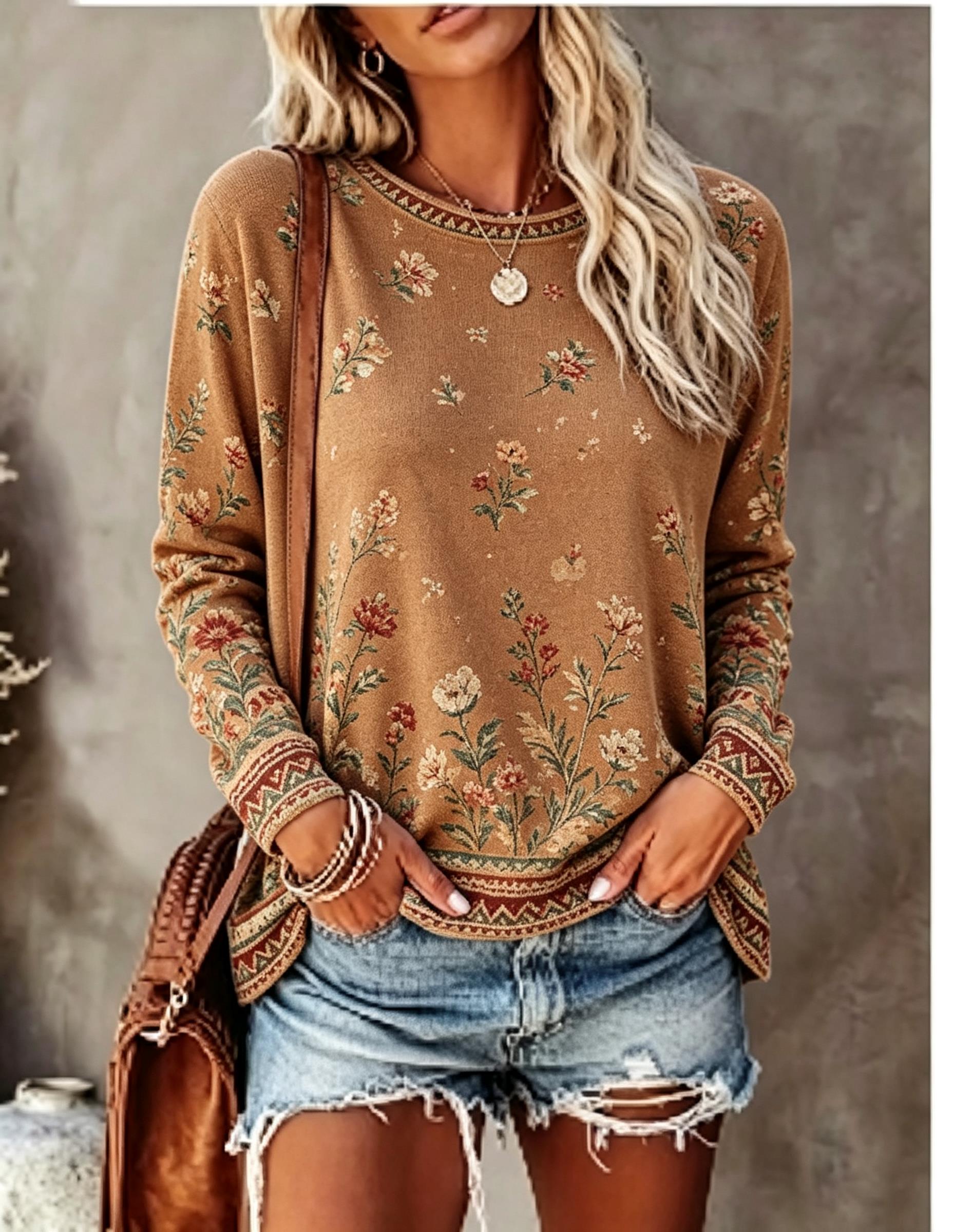 Wallpaper - Dames T-shirt met ronde hals en