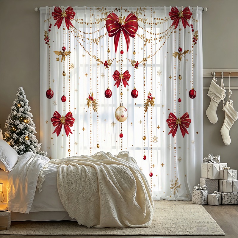 2 stuks kerstgordijnen van doo - Curtain Rods recensie en prijs