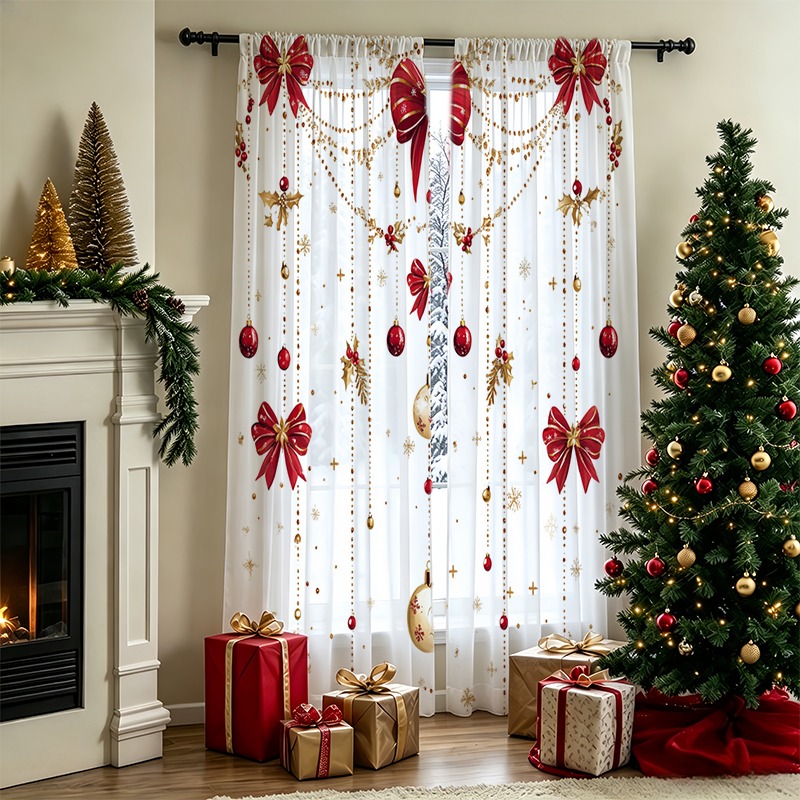 2 stuks kerstgordijnen van doo - Curtain Rods recensie en prijs