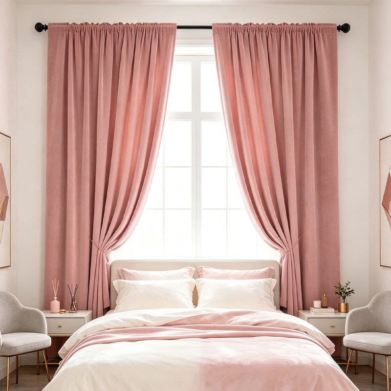 2 stuks effen fluwelen gordijn - Curtain Rods recensie en prijs