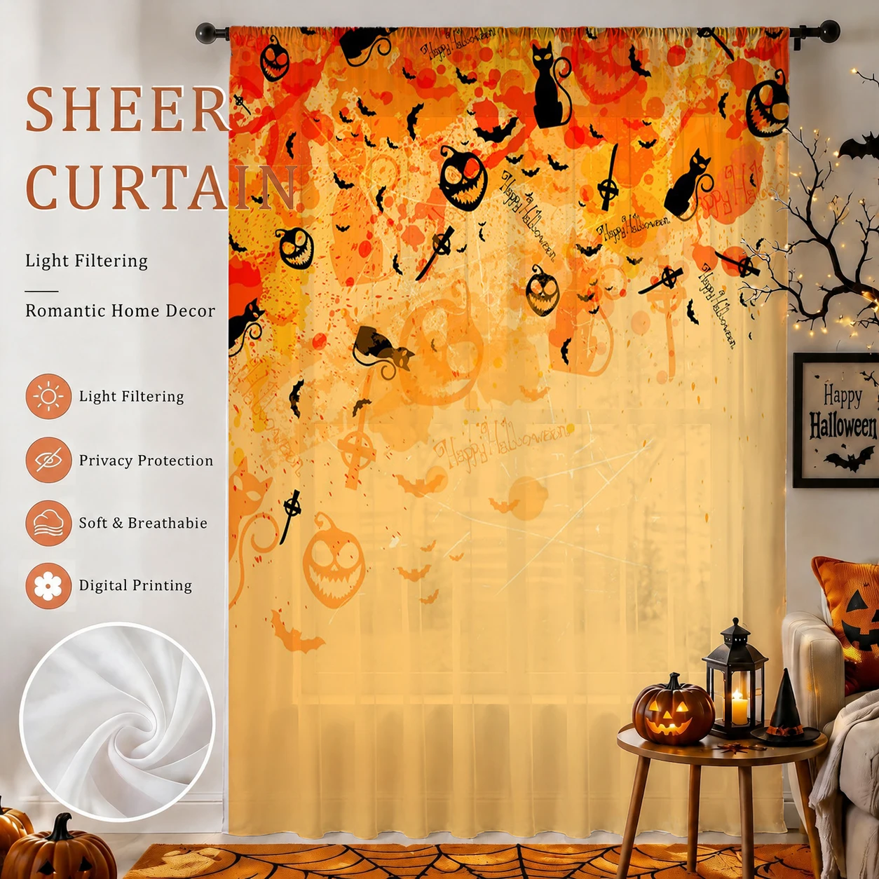 1 Stuk Spookachtig Halloween T - Curtain Rods recensie en prijs