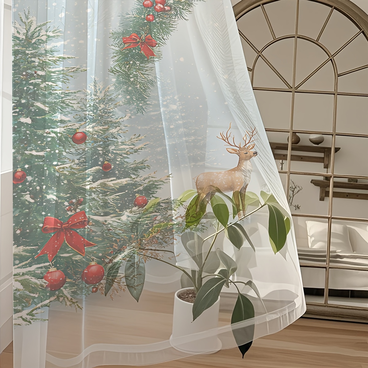 2 stuks kerst- en wintergordij - Curtain Rods recensie en prijs