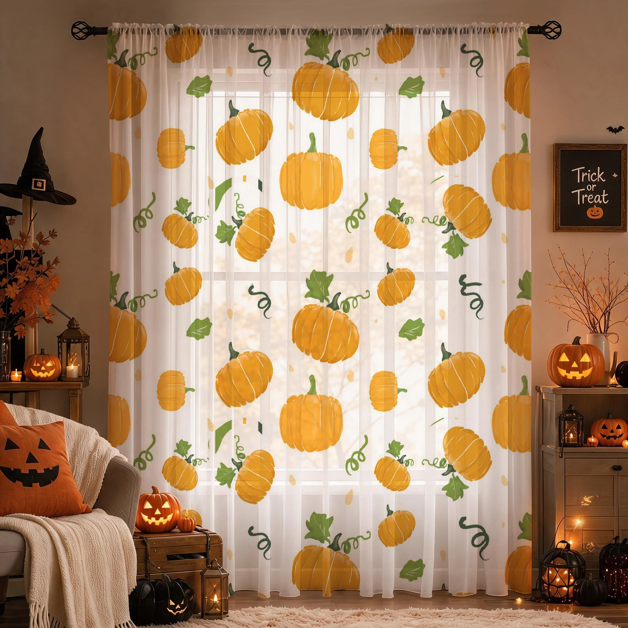 Halloween transparante gordijn - Curtain Rods recensie en prijs